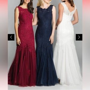 Navy blue Dave and Johnny prom dress